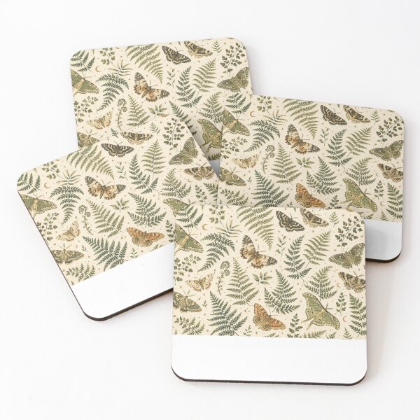 Item preview, Vintage Moth and Fern Botanical Pattern – Celestial Woodland Insect Design designed and sold by SleepyLlamaClothes.