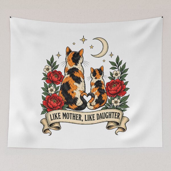 Aperçu de l'œuvre Like Mother Like Daughter Cats Art créée et vendue par Old's Cool Cat Studio.