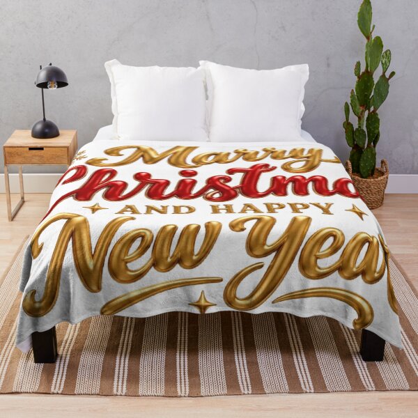 Item preview, Elegant Gold and Red Merry Christmas and Happy New Year 3D Lettering designed and sold by DoveArtDesigns.