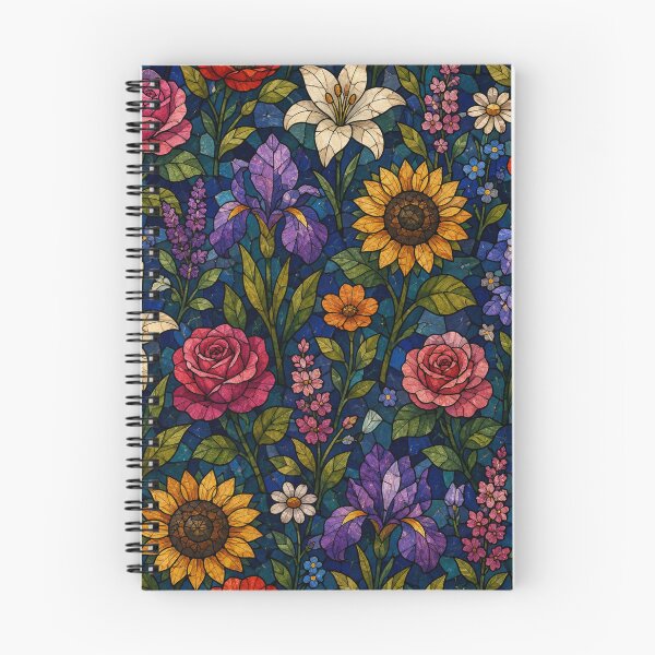 Item preview, Stained Glass Flower Garden Floral Botanical Pattern designed and sold by SleepyLlamaClothes.
