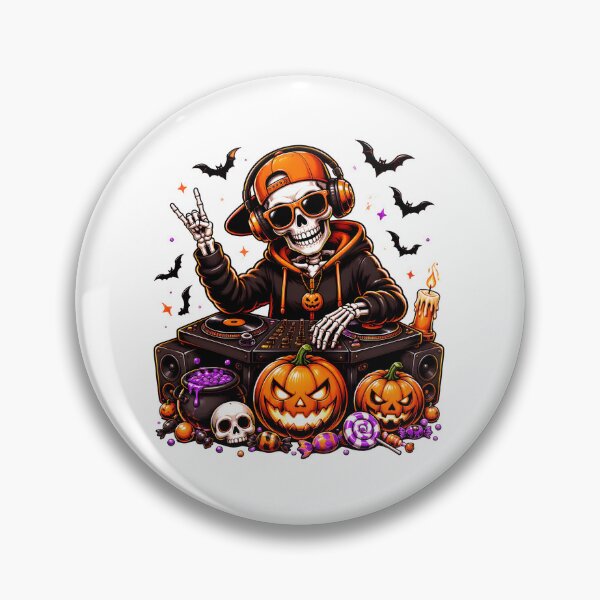 Item preview, Skeleton Playing DJ Rock On Halloween designed and sold by Dmo3HarkoArt.