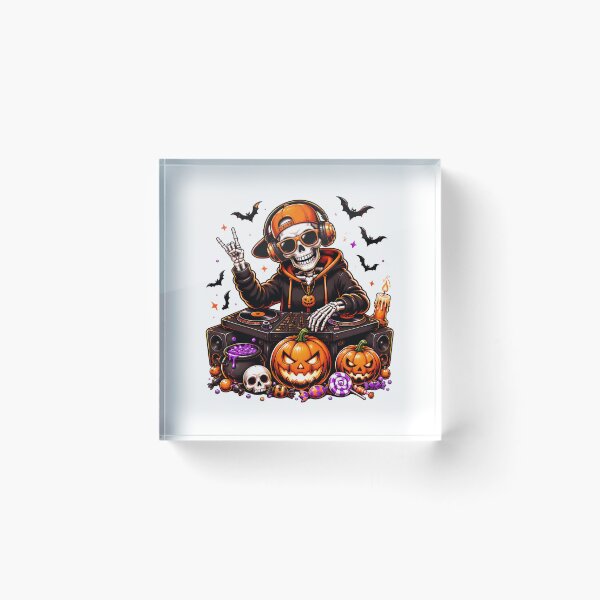 Item preview, Skeleton Playing DJ Rock On Halloween designed and sold by Dmo3HarkoArt.