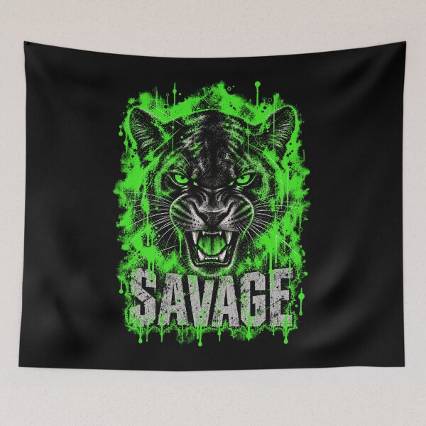 Item preview, SAVAGE PANTERA GREEN designed and sold by Neo-Punk.