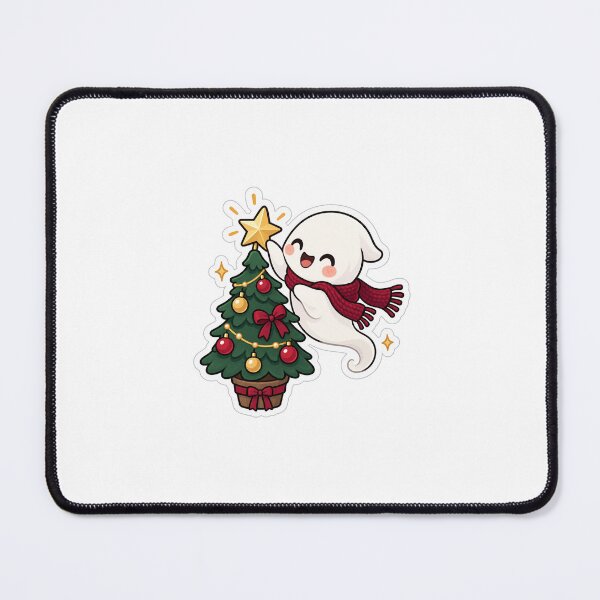Item preview, Cute Christmas Tree and Ghost Holiday Art designed and sold by naruto4925.