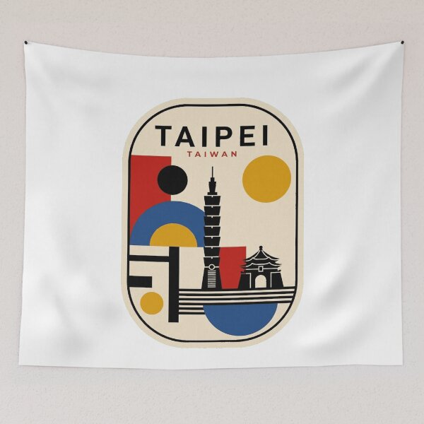 Item preview, Retro Taipei Bauhaus Geometric Skyline designed and sold by k3rstman1.