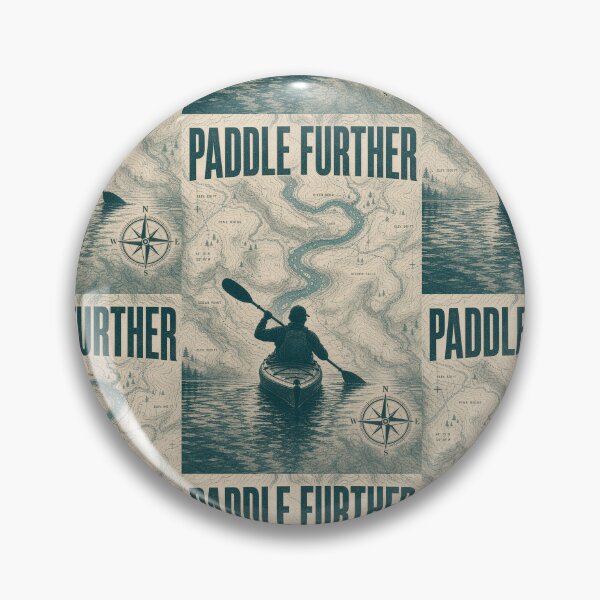 Item preview, Paddle Further Cartographic Kayak Explorer Art Print Sticker River Adventure Gift designed and sold by sharifex.