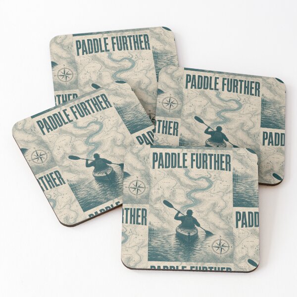 Item preview, Paddle Further Cartographic Kayak Explorer Art Print Sticker River Adventure Gift designed and sold by sharifex.