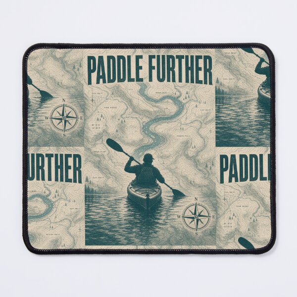 Item preview, Paddle Further Cartographic Kayak Explorer Art Print Sticker River Adventure Gift designed and sold by sharifex.