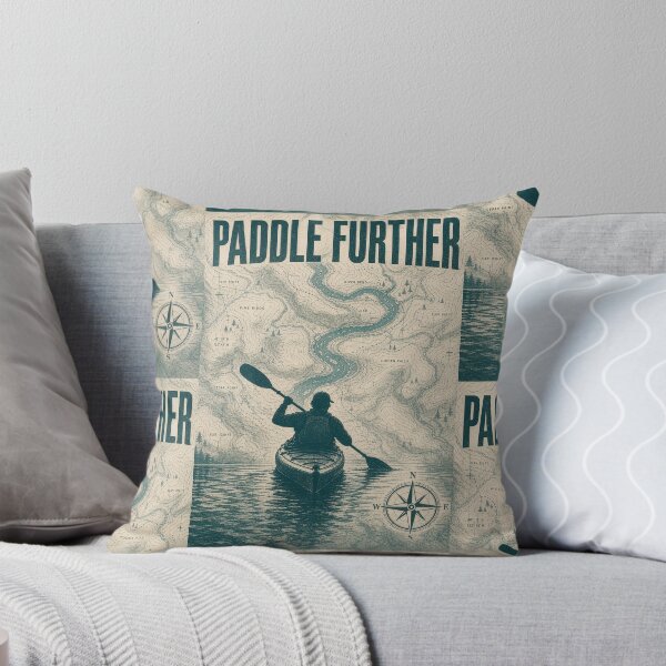 Item preview, Paddle Further Cartographic Kayak Explorer Art Print Sticker River Adventure Gift designed and sold by sharifex.