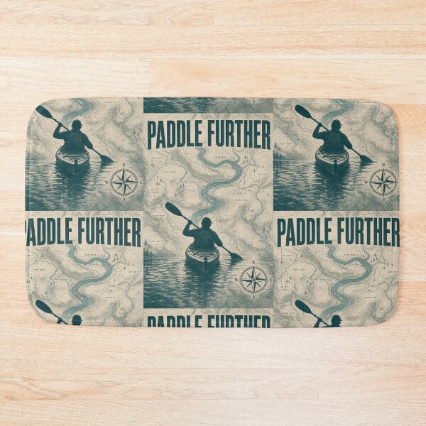 Item preview, Paddle Further Cartographic Kayak Explorer Art Print Sticker River Adventure Gift designed and sold by sharifex.