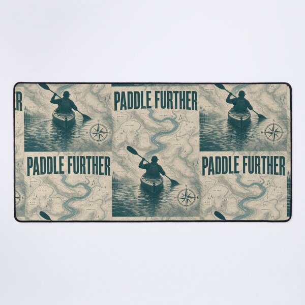 Item preview, Paddle Further Cartographic Kayak Explorer Art Print Sticker River Adventure Gift designed and sold by sharifex.
