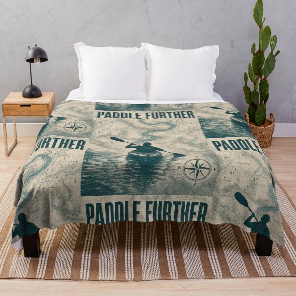 Item preview, Paddle Further Cartographic Kayak Explorer Art Print Sticker River Adventure Gift designed and sold by sharifex.