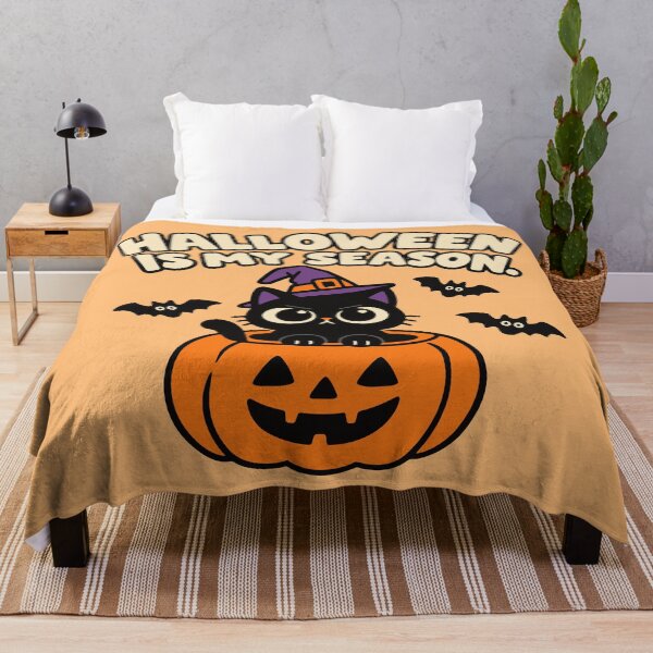 Item preview, Halloween Is My Season Funny Black Cat Witch Pumpkin designed and sold by MewMade.