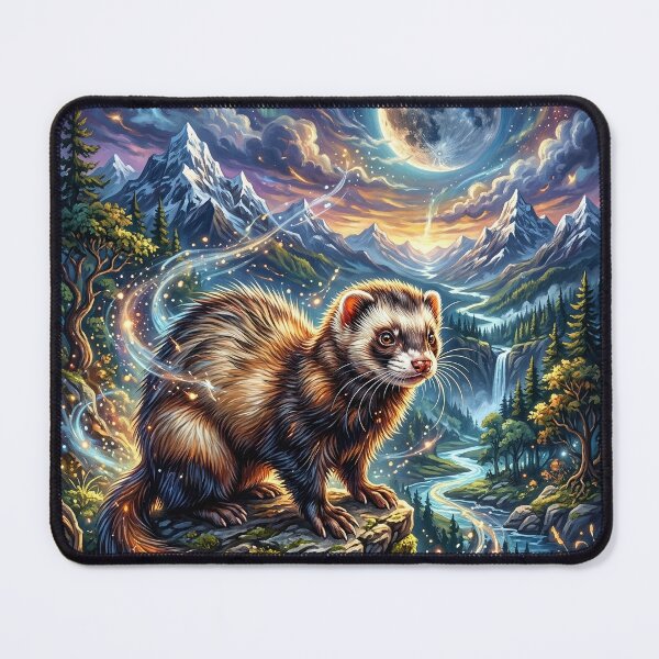 Item preview, Ferret - Epic Fantasy Portrait & Moonlit Sky designed and sold by Lucid Dream Pixel.
