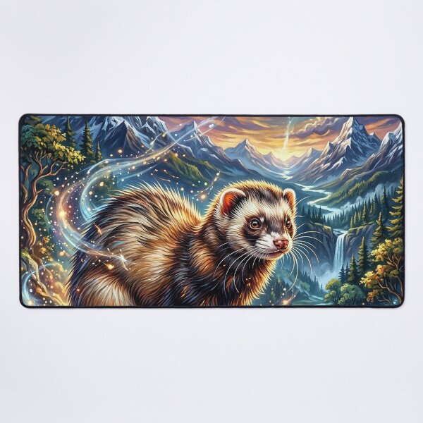 Item preview, Ferret - Epic Fantasy Portrait & Moonlit Sky designed and sold by Lucid Dream Pixel.