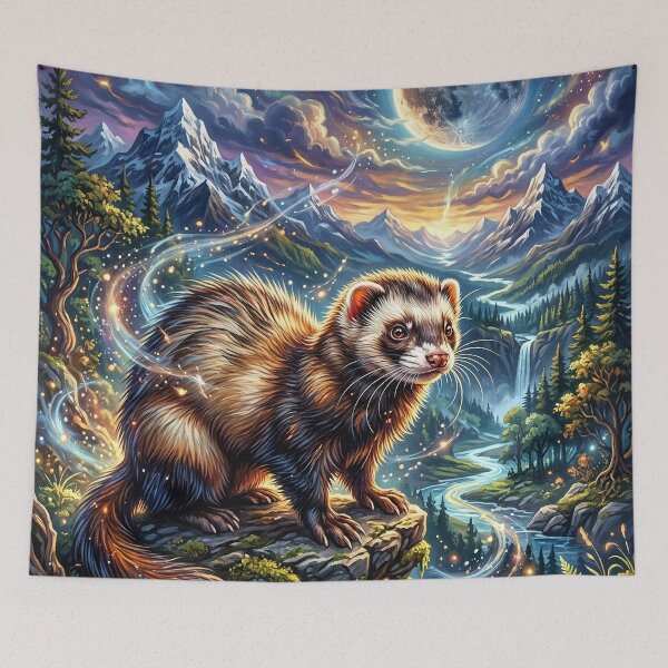 Item preview, Ferret - Epic Fantasy Portrait & Moonlit Sky designed and sold by Lucid Dream Pixel.