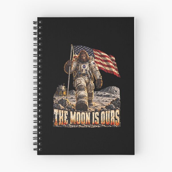 Item preview, Sasquatch Astronaut American Flag Moon Mission Explorer designed and sold by Glow-Paw-Studio.