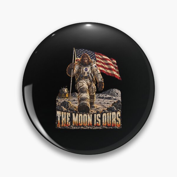 Item preview, Sasquatch Astronaut American Flag Moon Mission Explorer designed and sold by Glow-Paw-Studio.