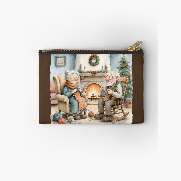 Item preview, Cozy Christmas Grandparents Knitting by Fireplace designed and sold by Connys Colorful World.
