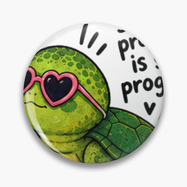 Item preview, Slow Progress Is Still Progress – Cute Turtle With Heart Sunglasses Mental Health Sticker designed and sold by Anstickerrr.