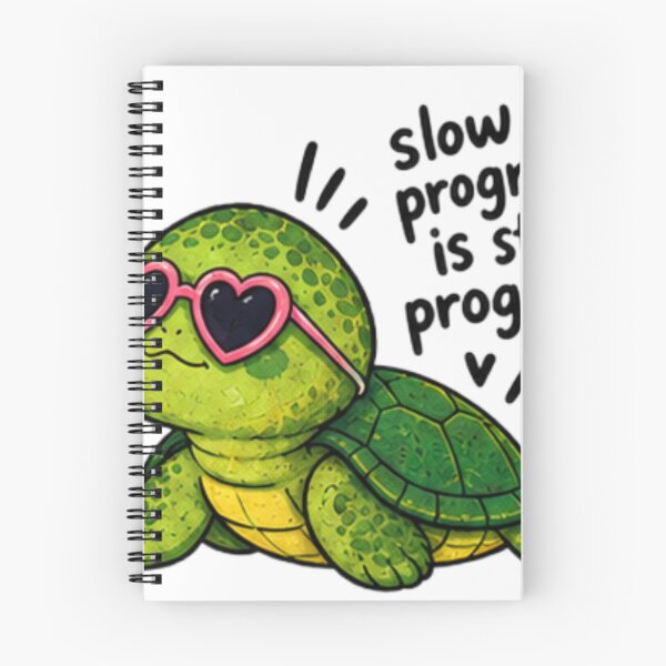 Item preview, Slow Progress Is Still Progress – Cute Turtle With Heart Sunglasses Mental Health Sticker designed and sold by Anstickerrr.