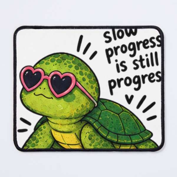 Item preview, Slow Progress Is Still Progress – Cute Turtle With Heart Sunglasses Mental Health Sticker designed and sold by Anstickerrr.