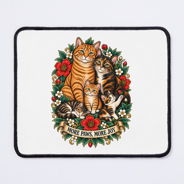 Item preview, More Paws More Joy Cat Family Art designed and sold by Old's Cool Cat Studio.