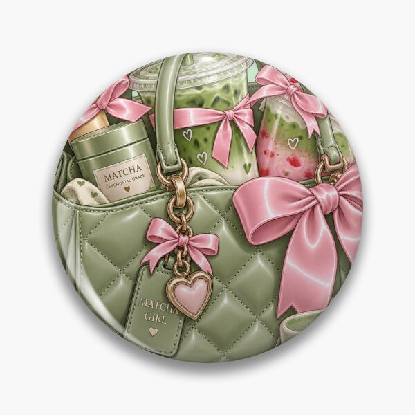 Item preview, Matcha Girl Handbag – Cute Pink & Green Matcha Aesthetic Sticker – Matcha Lover Gift designed and sold by Infinite Images.
