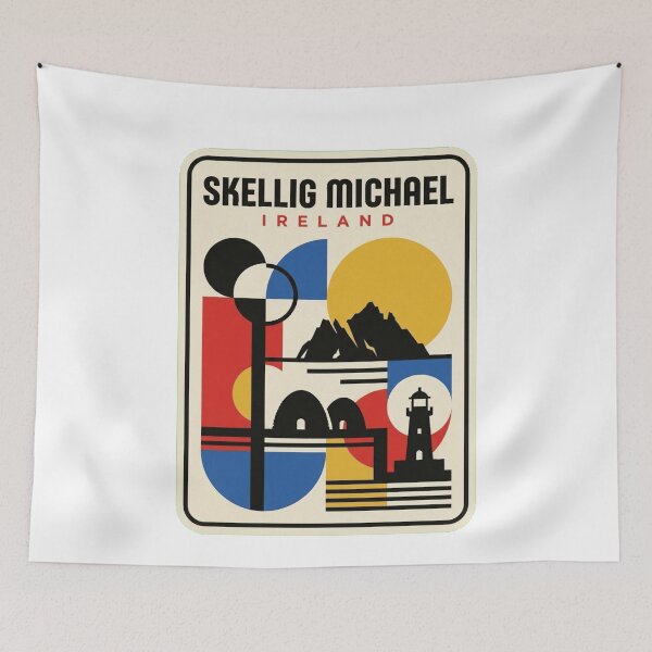 Item preview, Retro Skellig Michael Bauhaus Geometric Skyline designed and sold by k3rstman1.