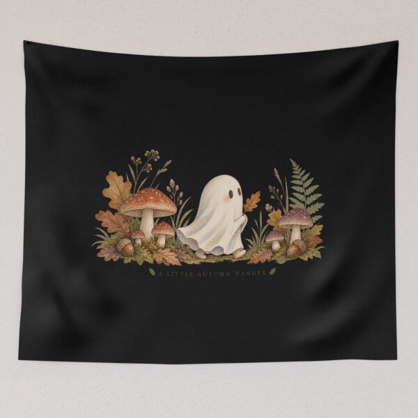 Item preview, Little Ghost Mushroom Walk Botanical Halloween  designed and sold by PhylonBoxx.