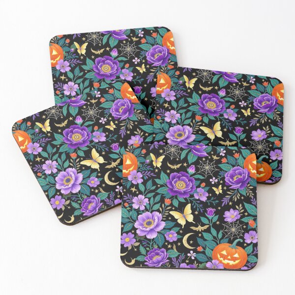 Item preview, Midnight Lavender Harvest – Gothic Halloween Floral Pumpkin Seamless Pattern designed and sold by Dream Bloom Gallery.