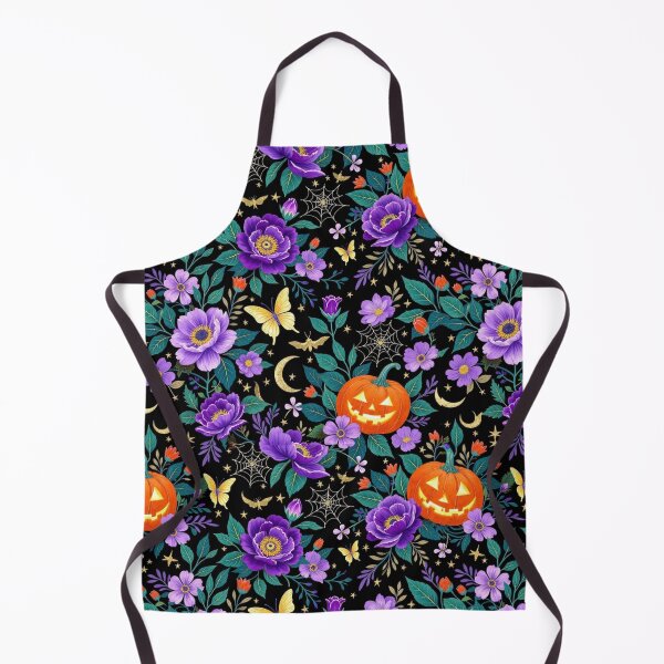 Item preview, Midnight Lavender Harvest – Gothic Halloween Floral Pumpkin Seamless Pattern designed and sold by Dream Bloom Gallery.