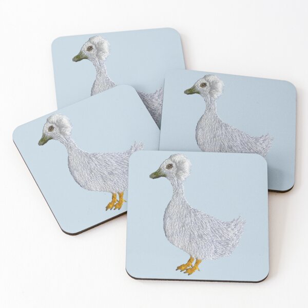 Item preview, Crested duck handembroidery designed and sold by Alsa.handembroidery.