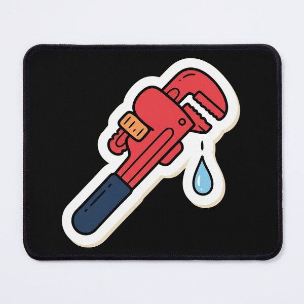 Item preview, Red Cartoon Pipe Wrench Plumbing Sticker designed and sold by bvdesignart.