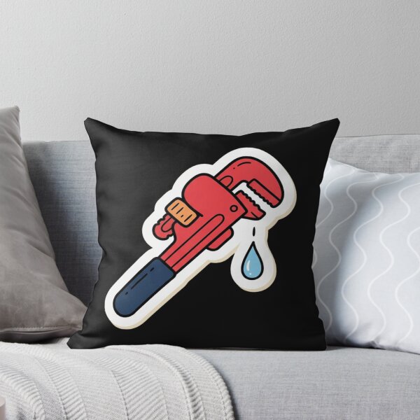 Item preview, Red Cartoon Pipe Wrench Plumbing Sticker designed and sold by bvdesignart.