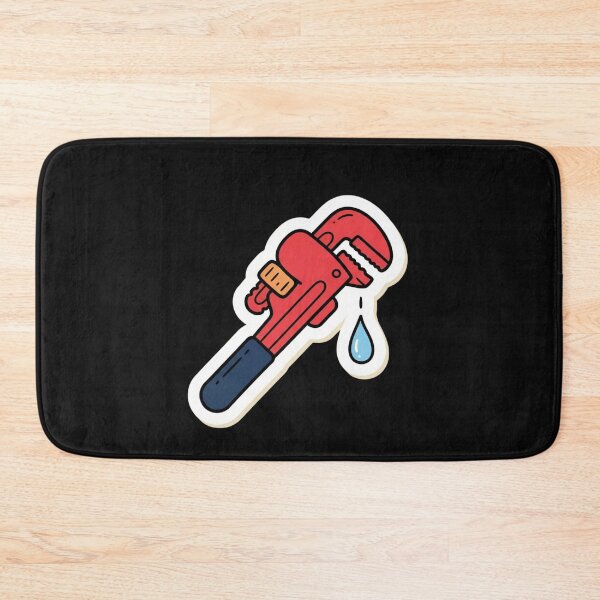 Item preview, Red Cartoon Pipe Wrench Plumbing Sticker designed and sold by bvdesignart.