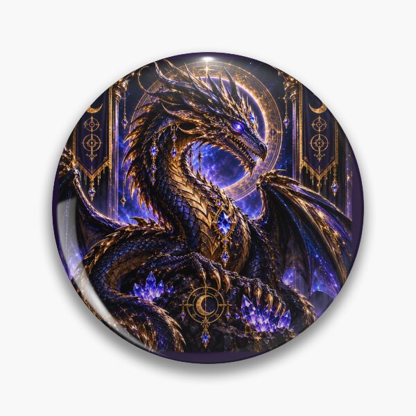 Item preview, Midnight Amethyst Dragon – Celestial Guardian designed and sold by PurvaNimfaMagic.