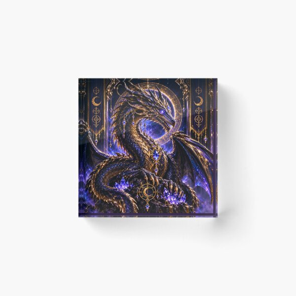 Artikelvorschau, Mitternachts-Amethyst-Drache – Himmlischer Wächter entworfen und verkauft von PurvaNimfaMagic.