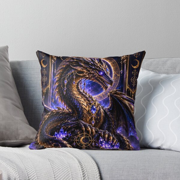 Item preview, Midnight Amethyst Dragon – Celestial Guardian designed and sold by PurvaNimfaMagic.