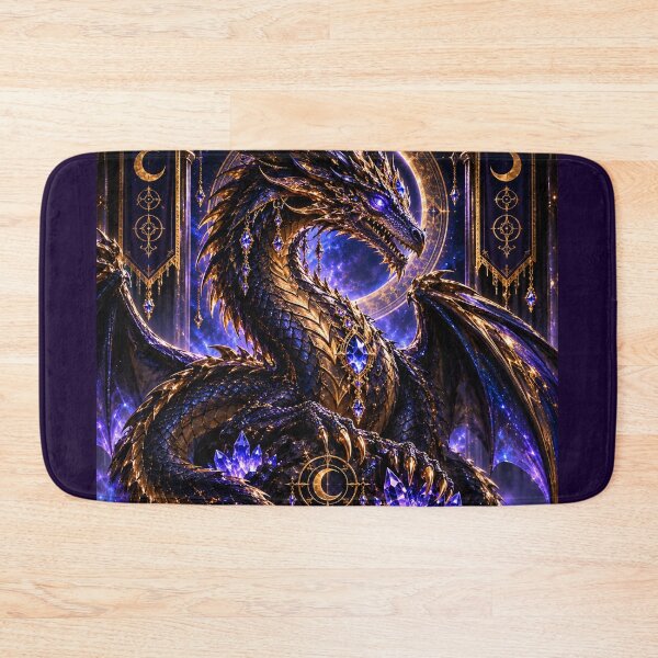 Item preview, Midnight Amethyst Dragon – Celestial Guardian designed and sold by PurvaNimfaMagic.