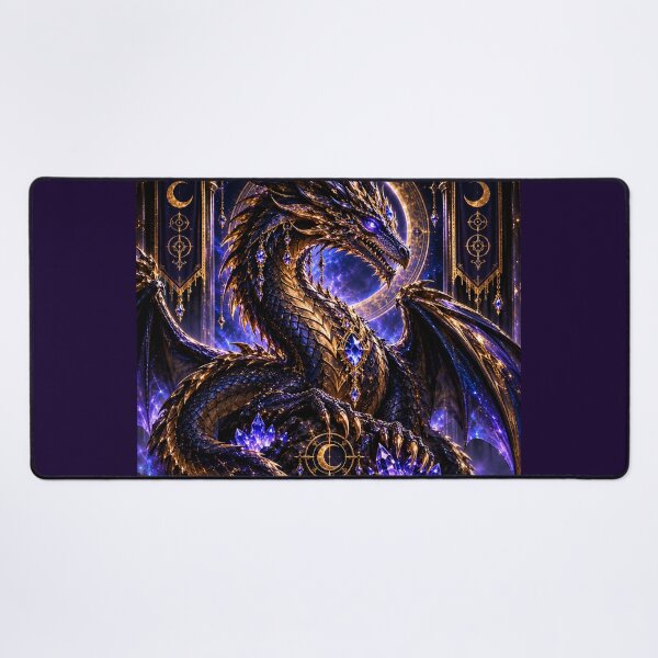 Item preview, Midnight Amethyst Dragon – Celestial Guardian designed and sold by PurvaNimfaMagic.