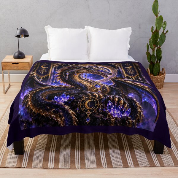 Item preview, Midnight Amethyst Dragon – Celestial Guardian designed and sold by PurvaNimfaMagic.