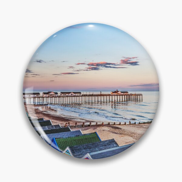 Item preview, Southwold Pier and Beach Huts at Sunset, Suffolk, England designed and sold by Paul Thompson Photography.