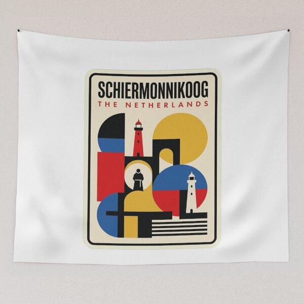 Item preview, Retro Schiermonnikoog Bauhaus Geometric Skyline designed and sold by k3rstman1.