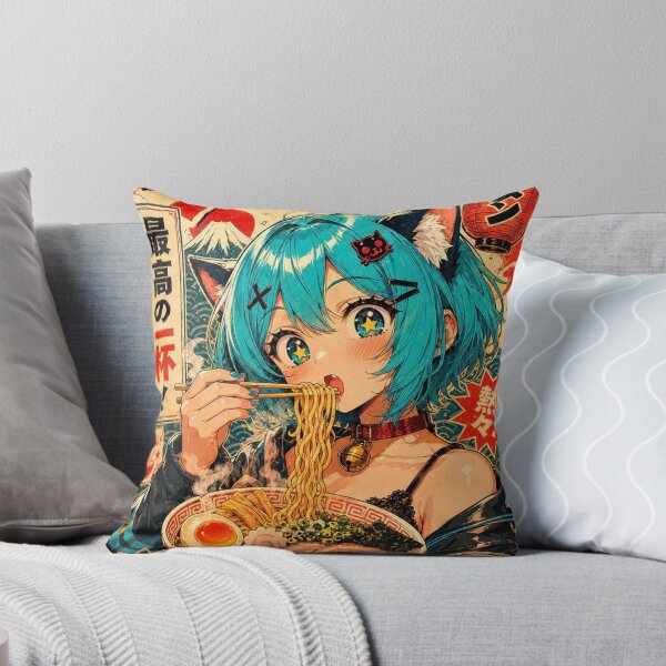 Item preview, Cat Girl Eating Ramen designed and sold by gloriacorear.