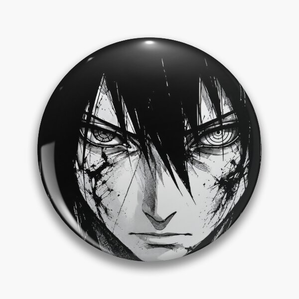 Item preview, Cursed Shadow Warrior – Black and White Manga Style Dark Anime Portrait designed and sold by Dyan4.