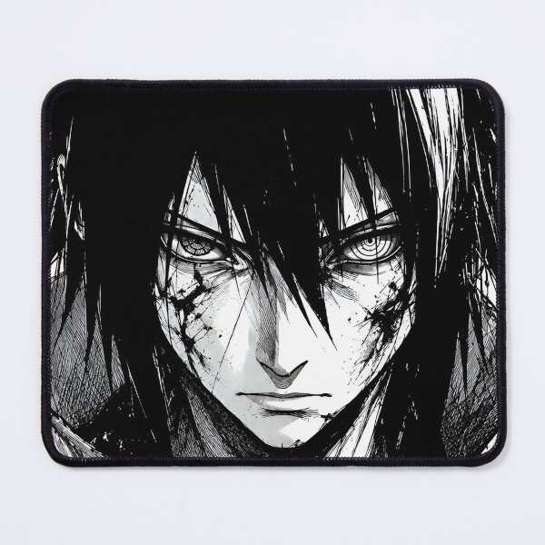 Item preview, Cursed Shadow Warrior – Black and White Manga Style Dark Anime Portrait designed and sold by Dyan4.