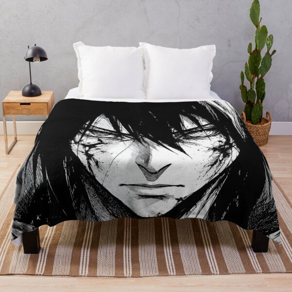 Item preview, Cursed Shadow Warrior – Black and White Manga Style Dark Anime Portrait designed and sold by Dyan4.