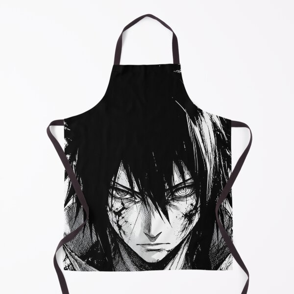 Item preview, Cursed Shadow Warrior – Black and White Manga Style Dark Anime Portrait designed and sold by Dyan4.