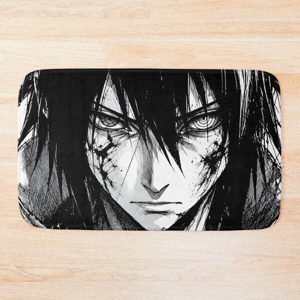 Item preview, Cursed Shadow Warrior – Black and White Manga Style Dark Anime Portrait designed and sold by Dyan4.
